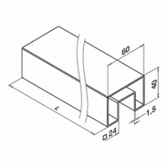 60x40x1.5mm 不锈钢矩形单槽 316L 材质  拉丝