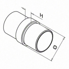 Ø42.4x2.0 mm 扶手管180°连接，304材质 砂光