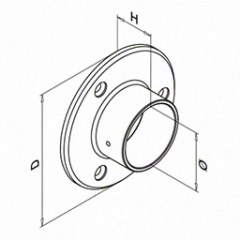 Ø42.4x2.0 mm 法兰，304材质 砂光