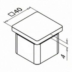 40X40X2.0mm 扶手管端口盖，304材质 砂光