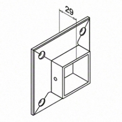 40X40X2.0mm 扶手管法兰，304材质 砂光