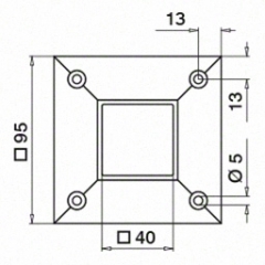 40X40X2.0mm 扶手管法兰，304材质 砂光