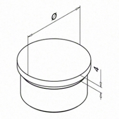 Ø42.4x2.0 mm 扶手管端口盖，304材质 砂光